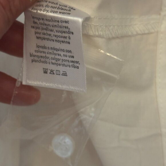 WeWoreWhat Ruffle Collar Cotton Poplin Button-Up - NWT, Optic White, XS - Picture 13 of 15